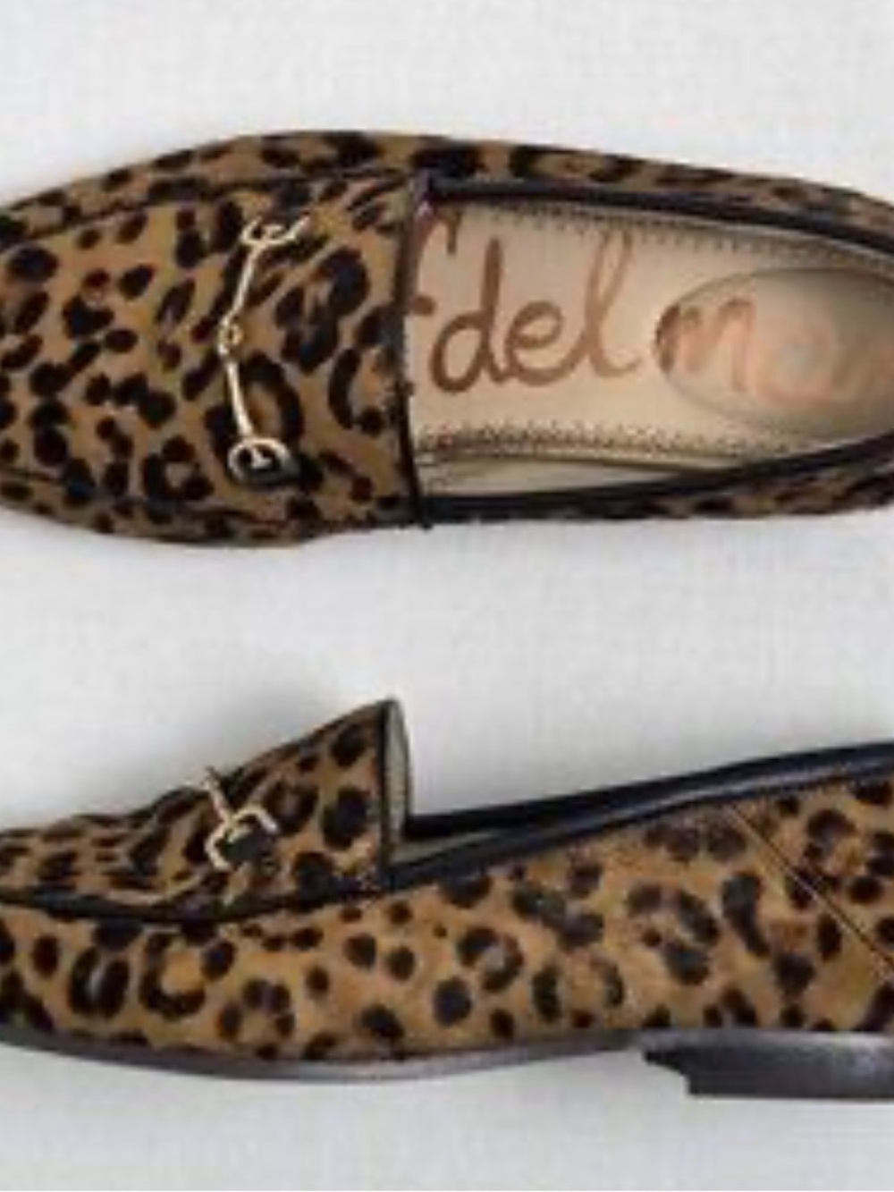 Sam Edelman Loraine Leopard Print Haircalf Loafers with Gold Bit - Picture 3 of 9